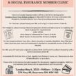 PENSIONS, PASSPORTS, DENTAL CARE PLAN & SOCIAL INSURANCE NUMBER CLINIC – MAY 6, 9:00 AM  –  2:30 PM