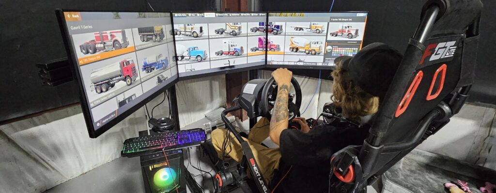 Driving simulator in use
