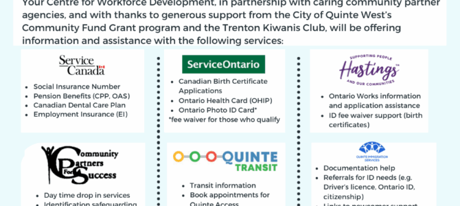 CFWD’S FREE IDENTIFICATION & EMPLOYMENT CLINIC RETURNS TO QUINTE WEST OCTOBER 9